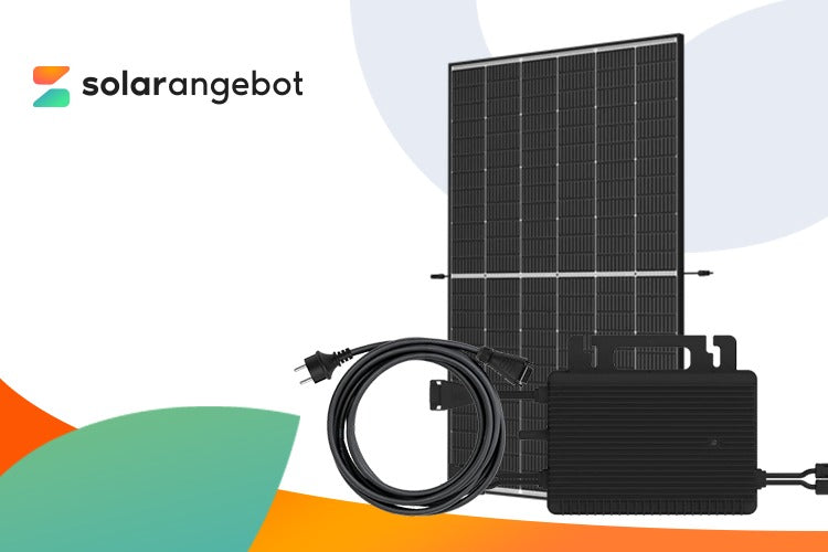 Balkonkraftwerk Set 880Wp – 2x Trina Solar Module & Hoymiles HMS-800W Wechselrichter (Schwarzer Rahmen)