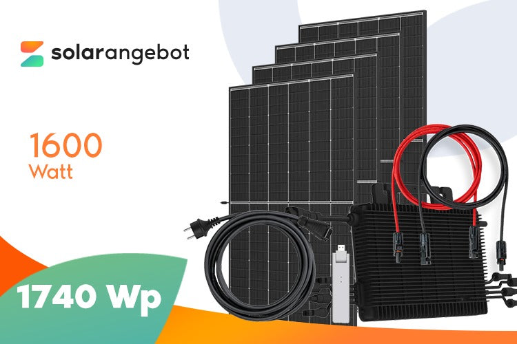 Balkonkraftwerk Komplettset 1740Wp – 4× Trina Solar Vertex S+ 435Wp Full Black + Hoymiles HMS-1600-4T Microinverter