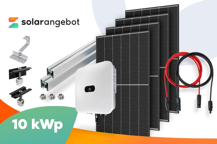 10 kWp Growatt PV-Anlage mit 22x Aiko 445 Wp ABC N-Type Fullblack Modulen