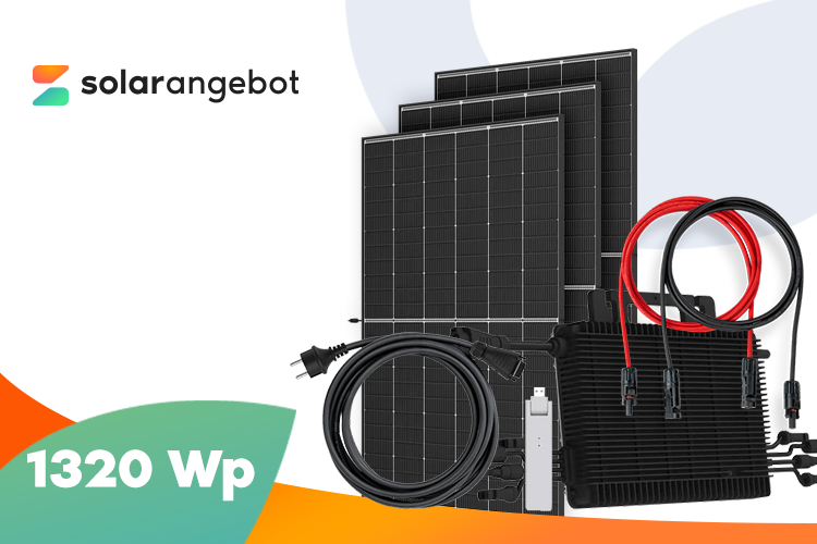 Balkonkraftwerk 1320 Wp – 3x Trina Vertex S+ 440 Wp + Hoymiles HMS-1600W-4T Mikrowechselrichter