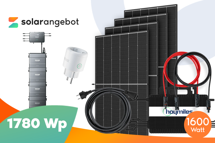 1780 W Balkonkraftwerk mit 7,68 kWh Speicher – 4x Trina Solar 445 W Glas-Glas Black Frame Module