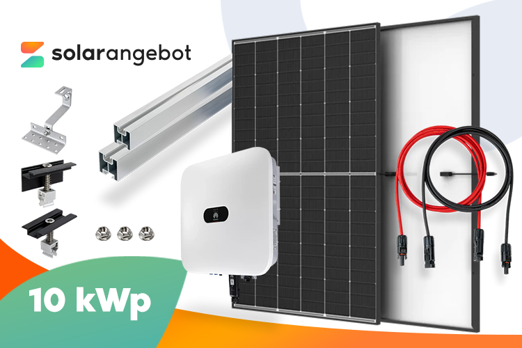 PV Komplettpaket Huawei 10kW – Schrägdachmontage mit Trina Vertex S+ 445Wp Black Frame Modulen