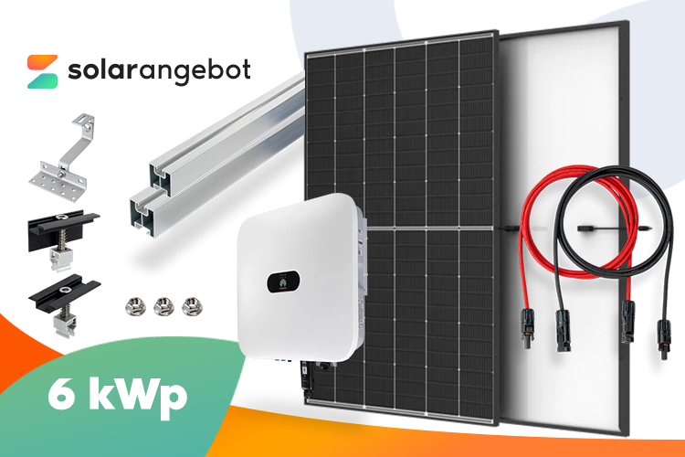 PV Komplettpaket Huawei 6kW – Schrägdachmontage mit Trina Vertex S+ 445Wp Black Frame Modulen